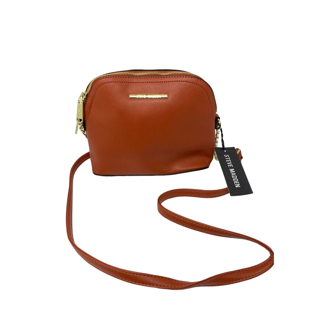 Steve Madden Persimmon BMarilyn Crossbody Purse Faux Leather + Chain Strap